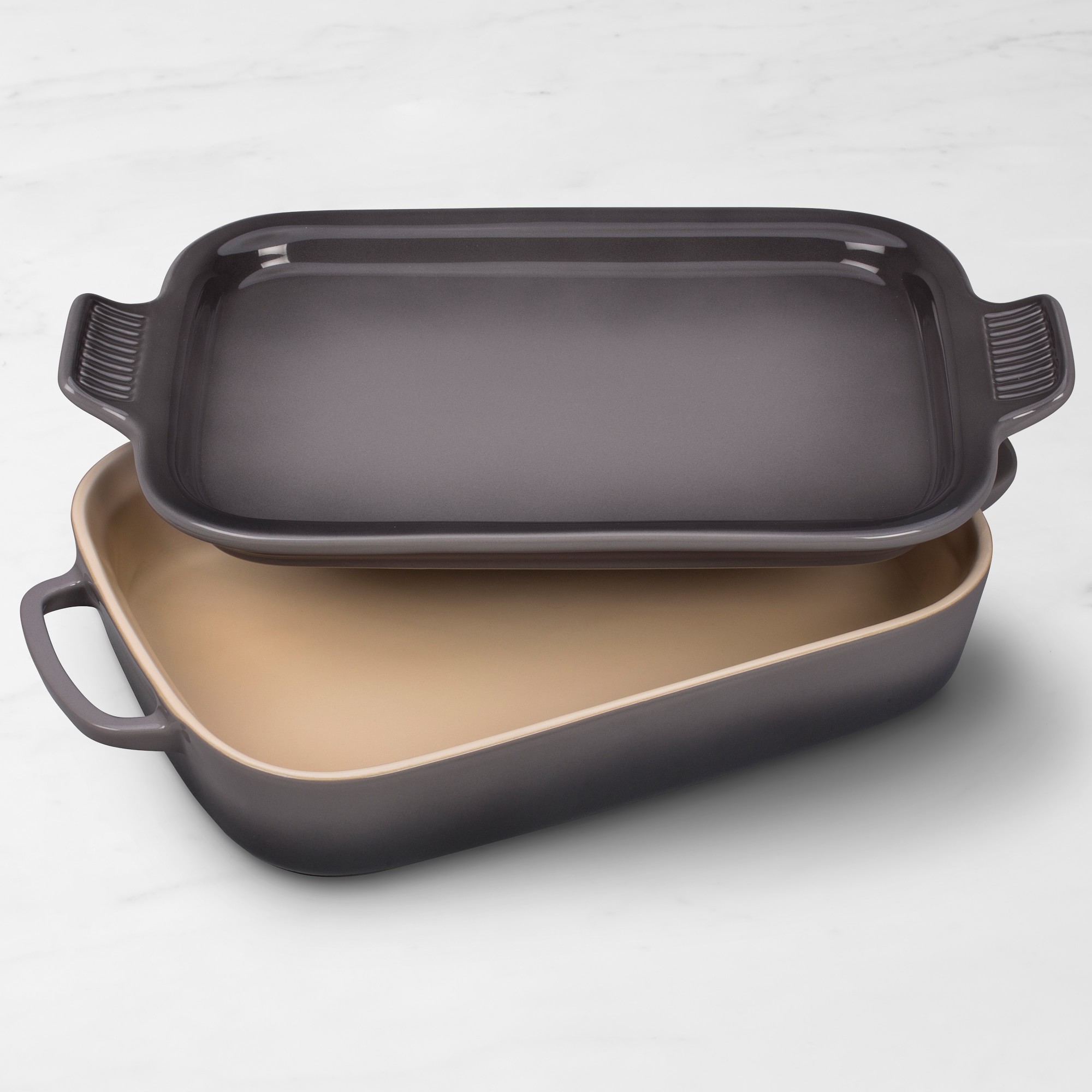 Le Creuset Stoneware Rectangular Baker with Platter Lid, 2 3/4 Qt.