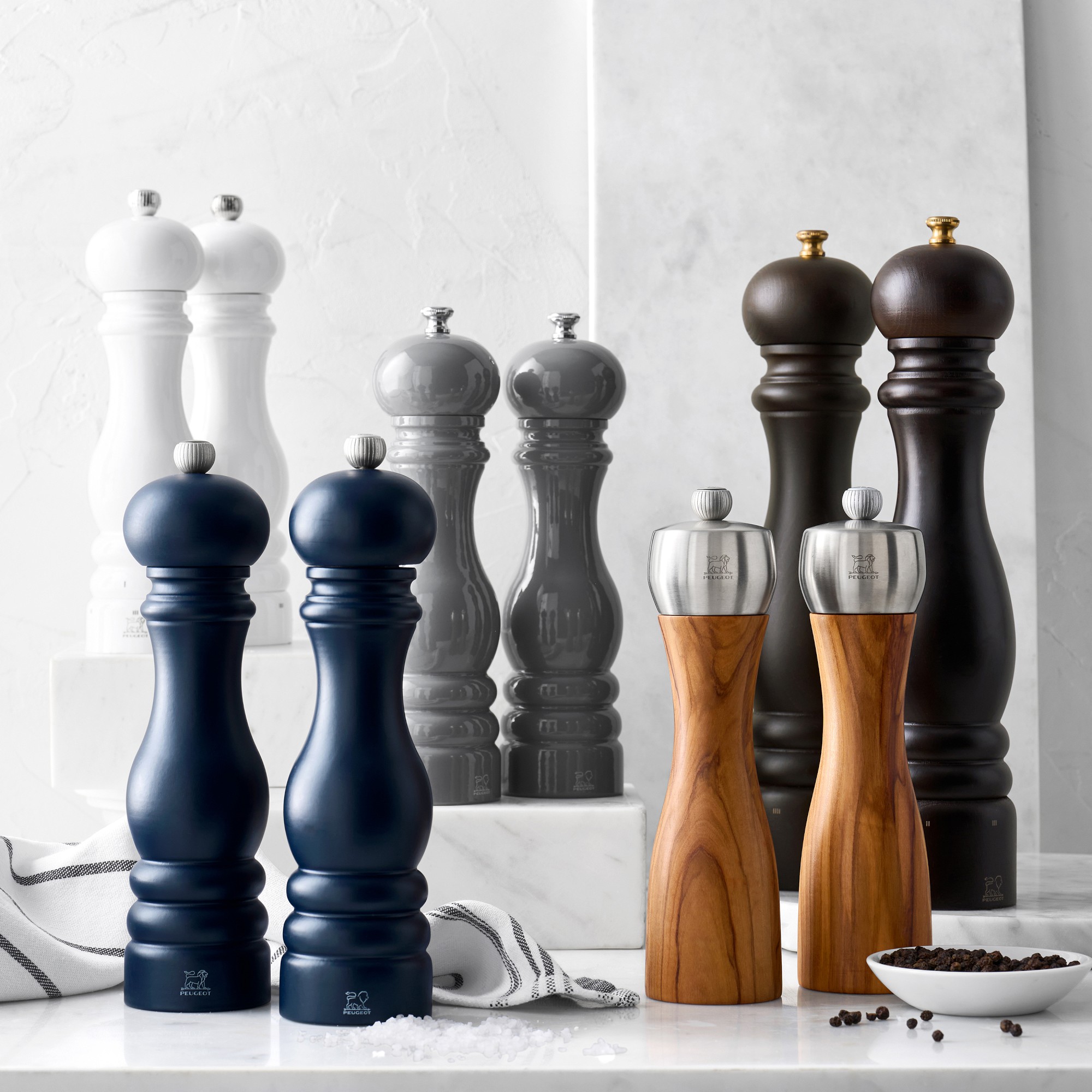 Peugeot Paris U Select Salt & Pepper Mills, White Lacquer