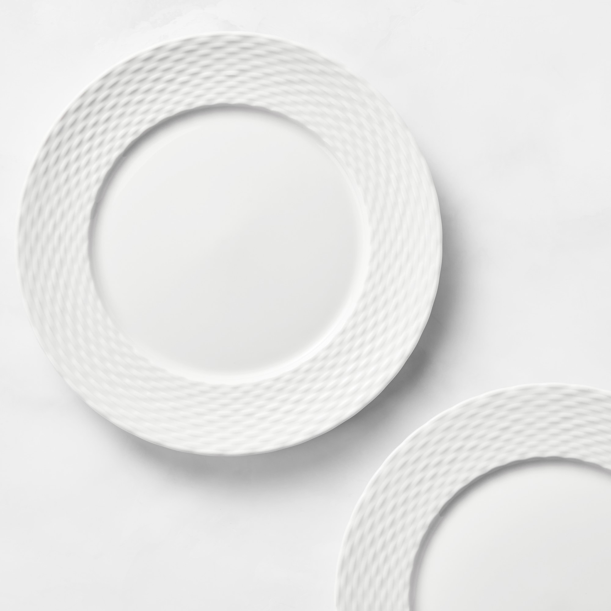 Pillivuyt Basketweave Porcelain Salad Plates, Set of 4