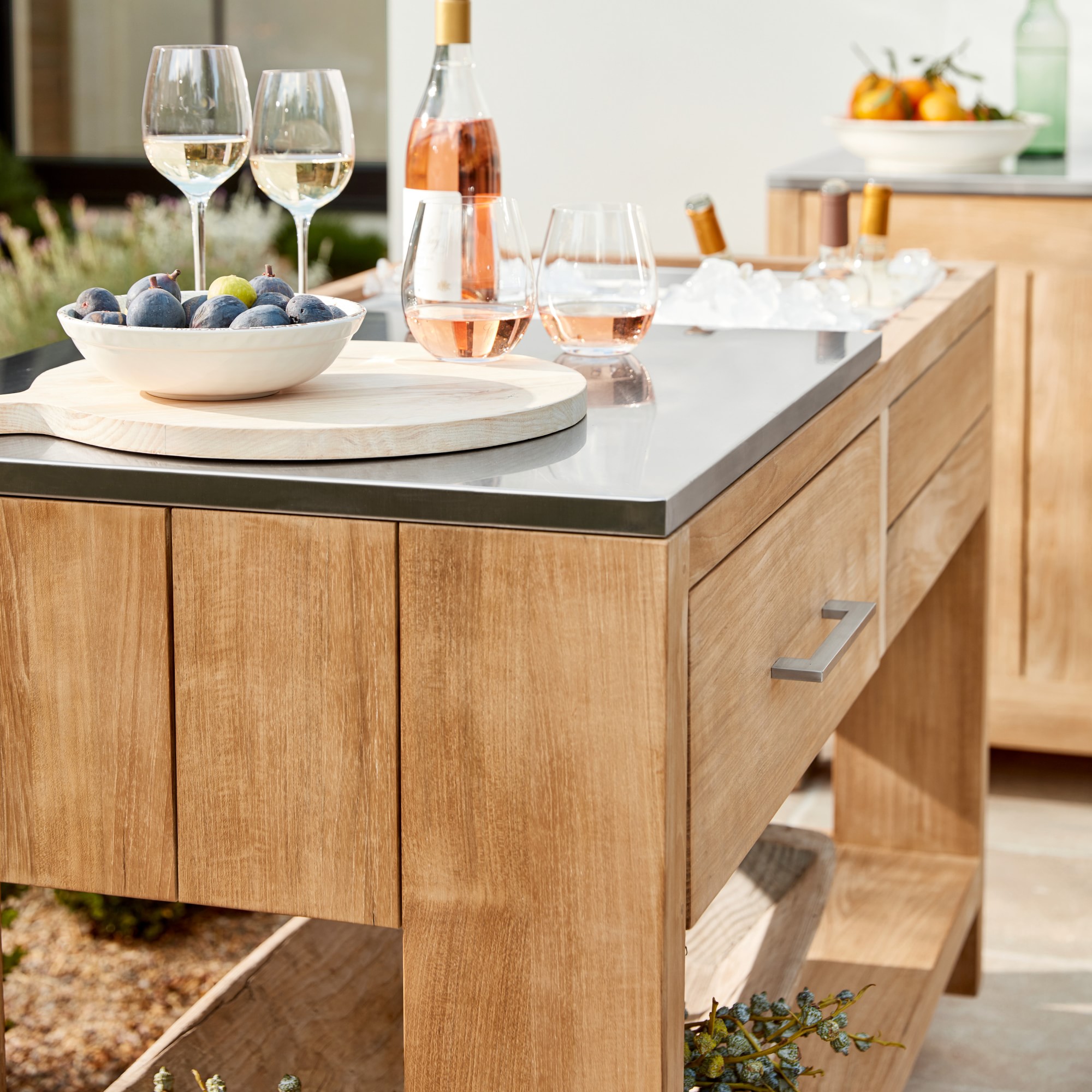 Larnaca Outdoor Teak Prep Table (58)