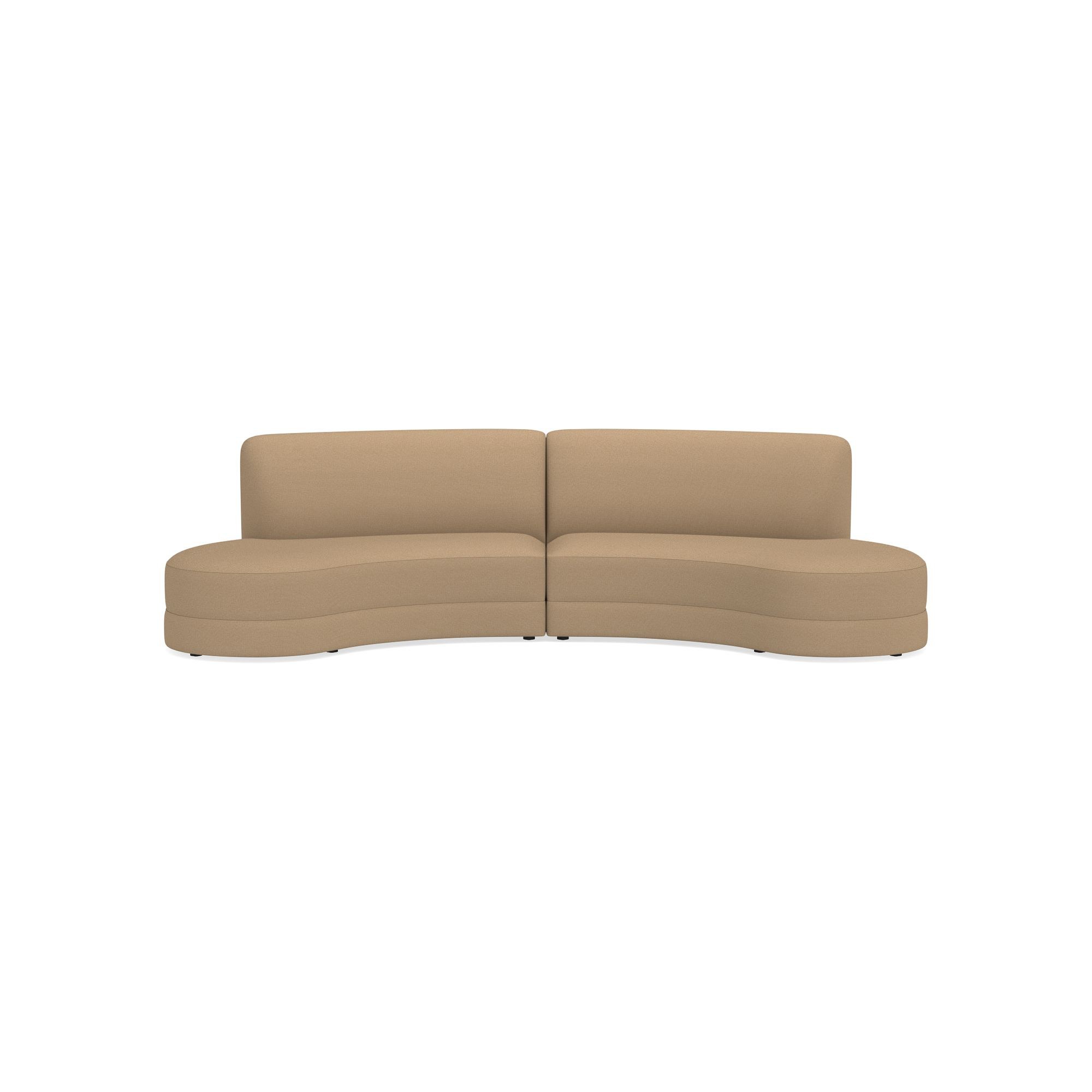 Capri 2-Piece Bumper Armless Sectional (132)