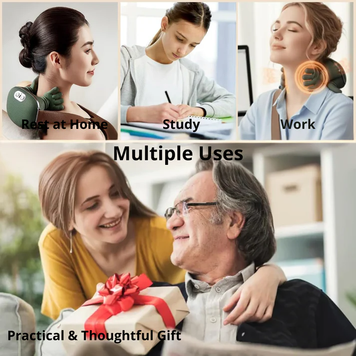 Shoulder and Neck Massager Cervical, Electric Real Hands Kneading Massage with Heat, Shiatsu Deep Tissue Pain Relief for Shoulder Neck Back Muscle(1PC)