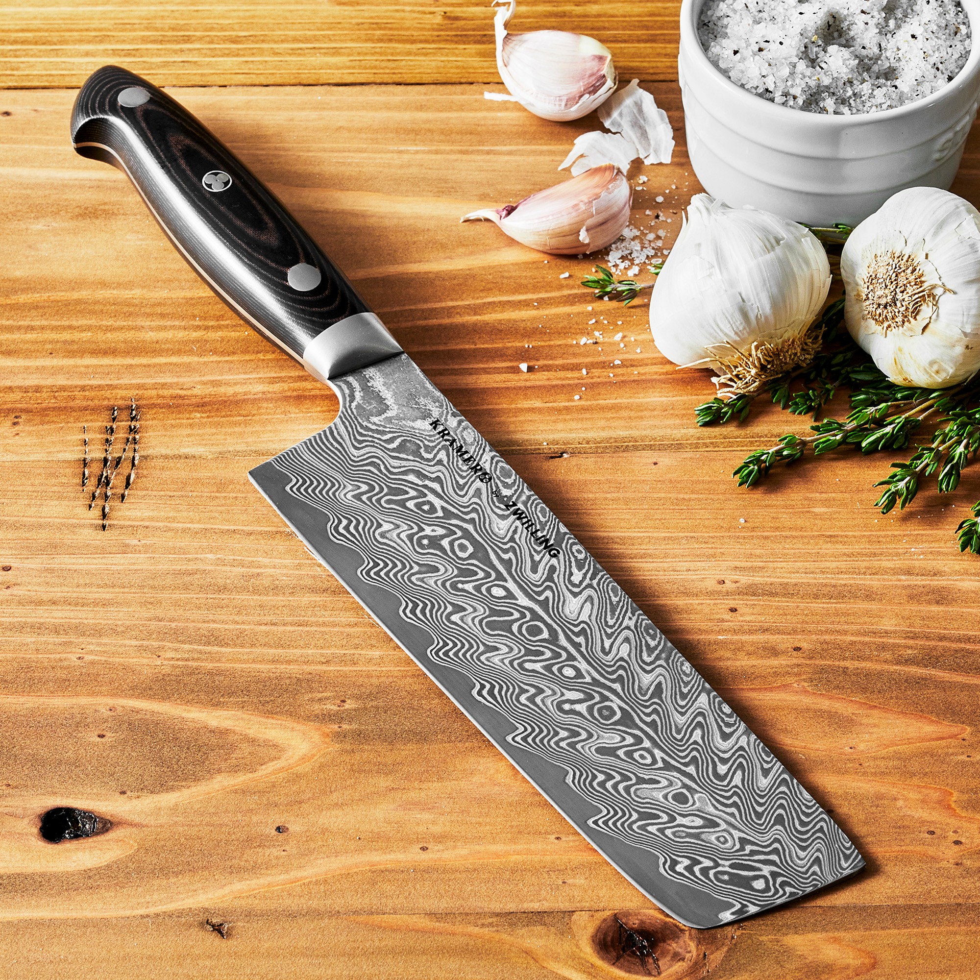 Zwilling Bob Kramer Damascus Steel Nakiri Knife, 6 1/2