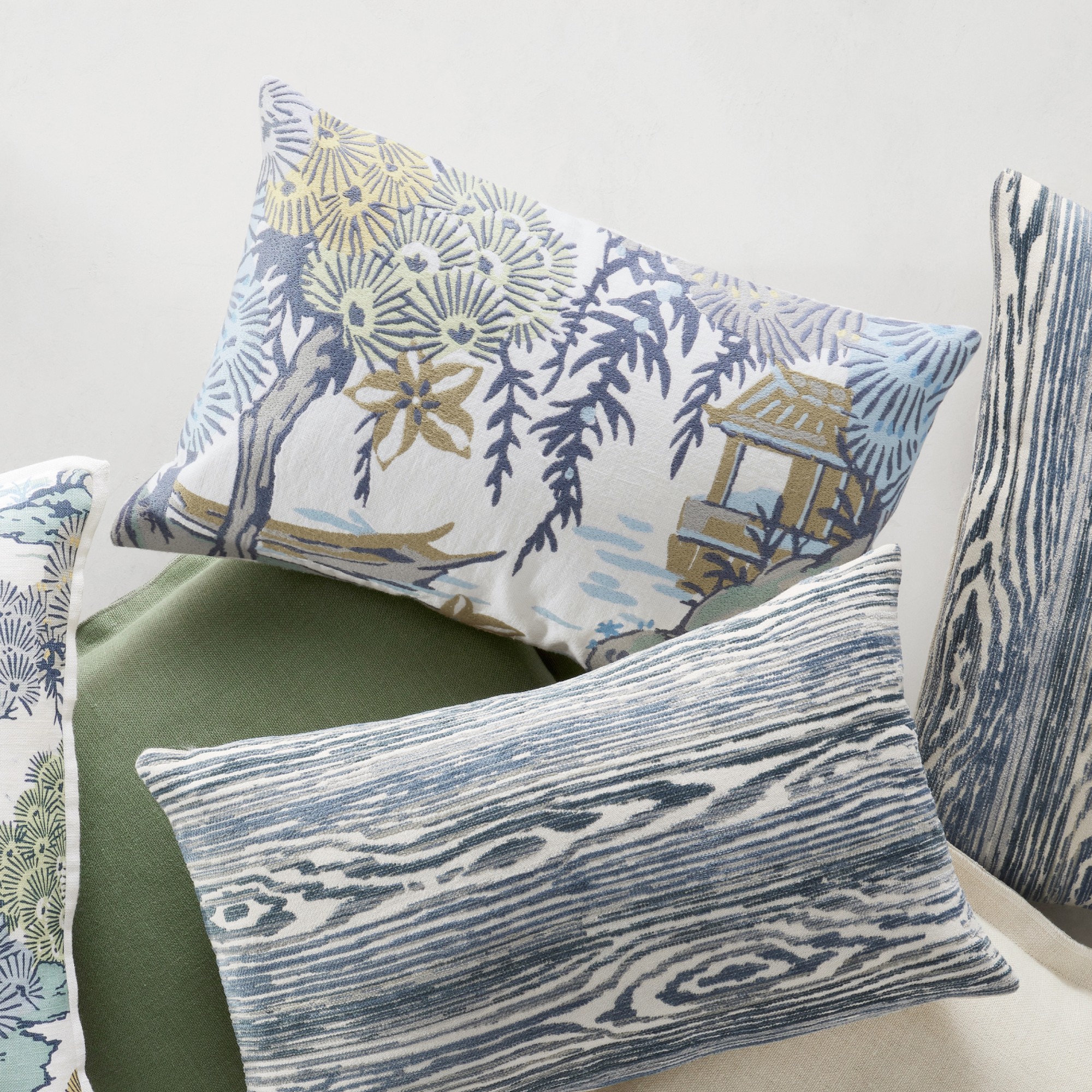 Scalamandré Sea Of Trees Embroidered Pillow Cover