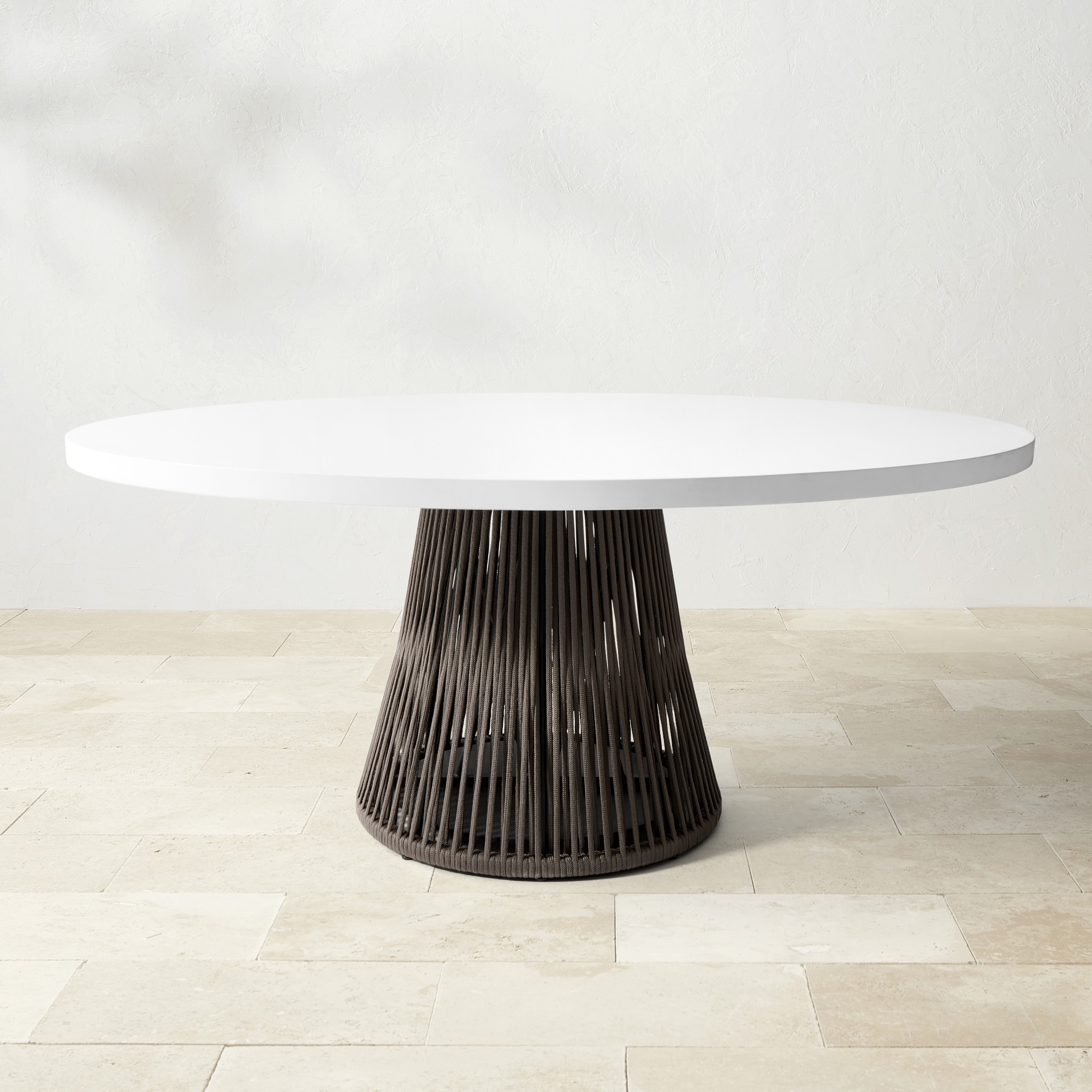 Pasadena Outdoor Fiberstone and Rope Oval Dining Table (72)