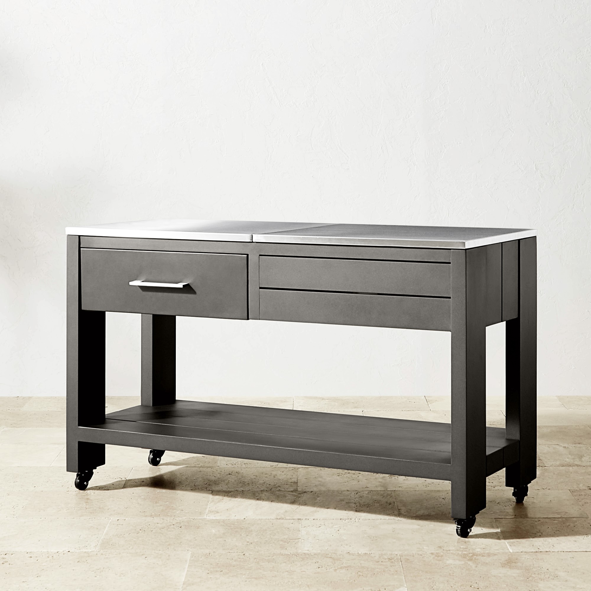 Larnaca Outdoor Slate Grey Metal Prep Table (58)
