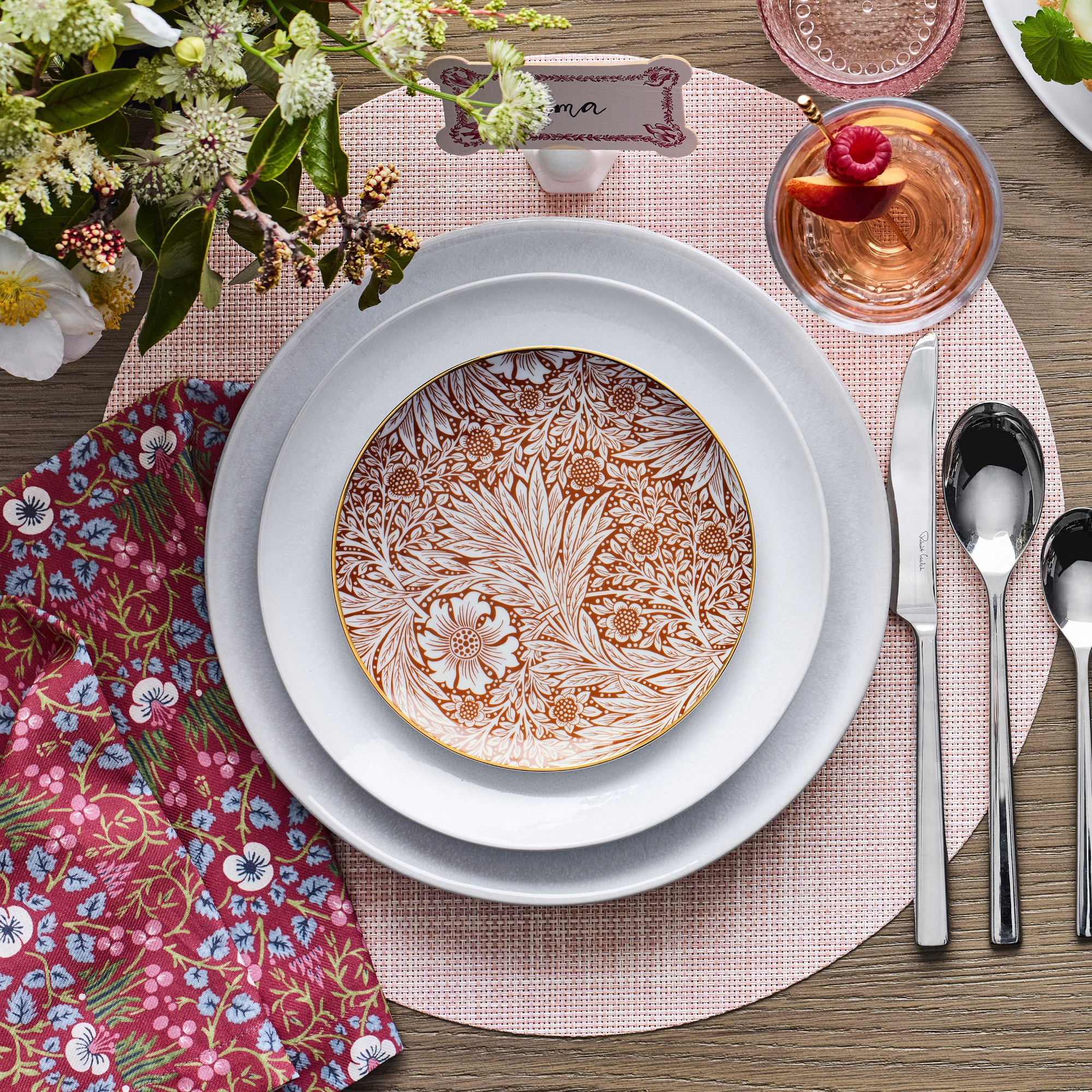 Canton Rose Floral Napkins, Set of 4