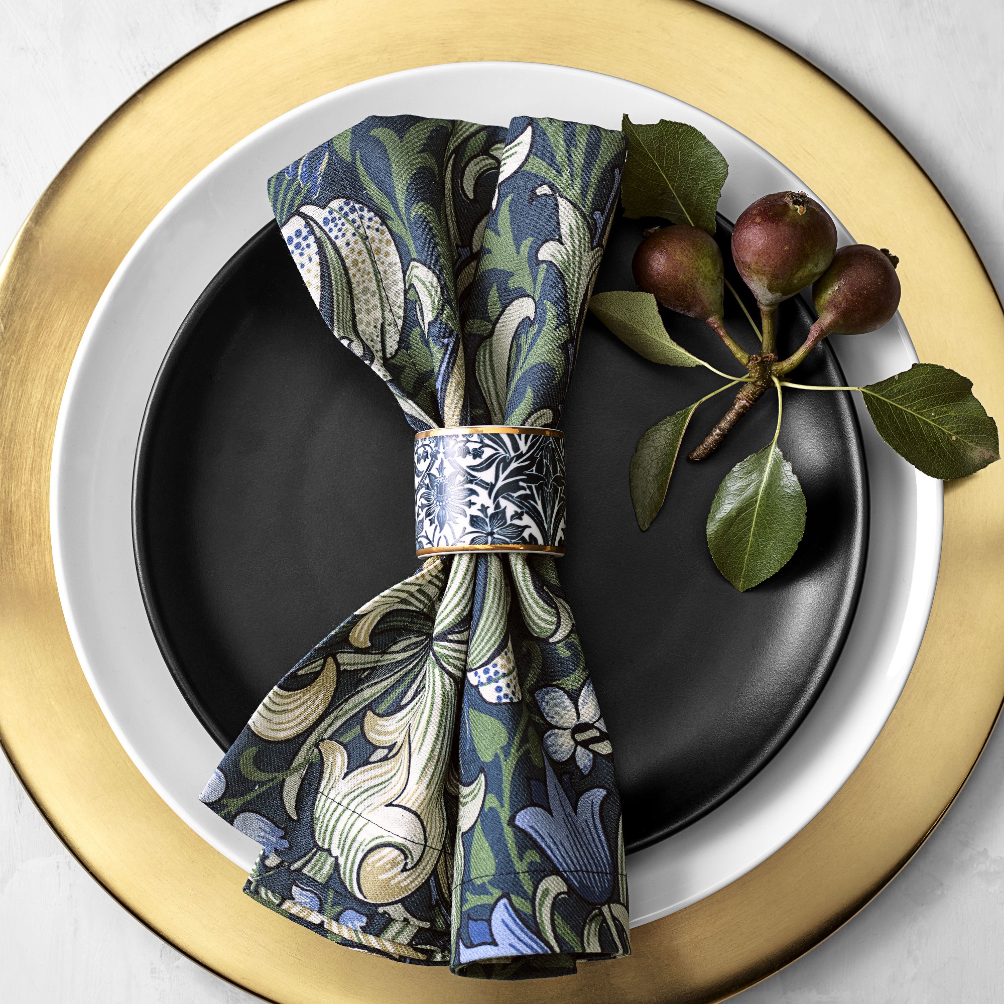 Morris & Co. x Williams Sonoma Bluebell Napkin Rings, Set of 4