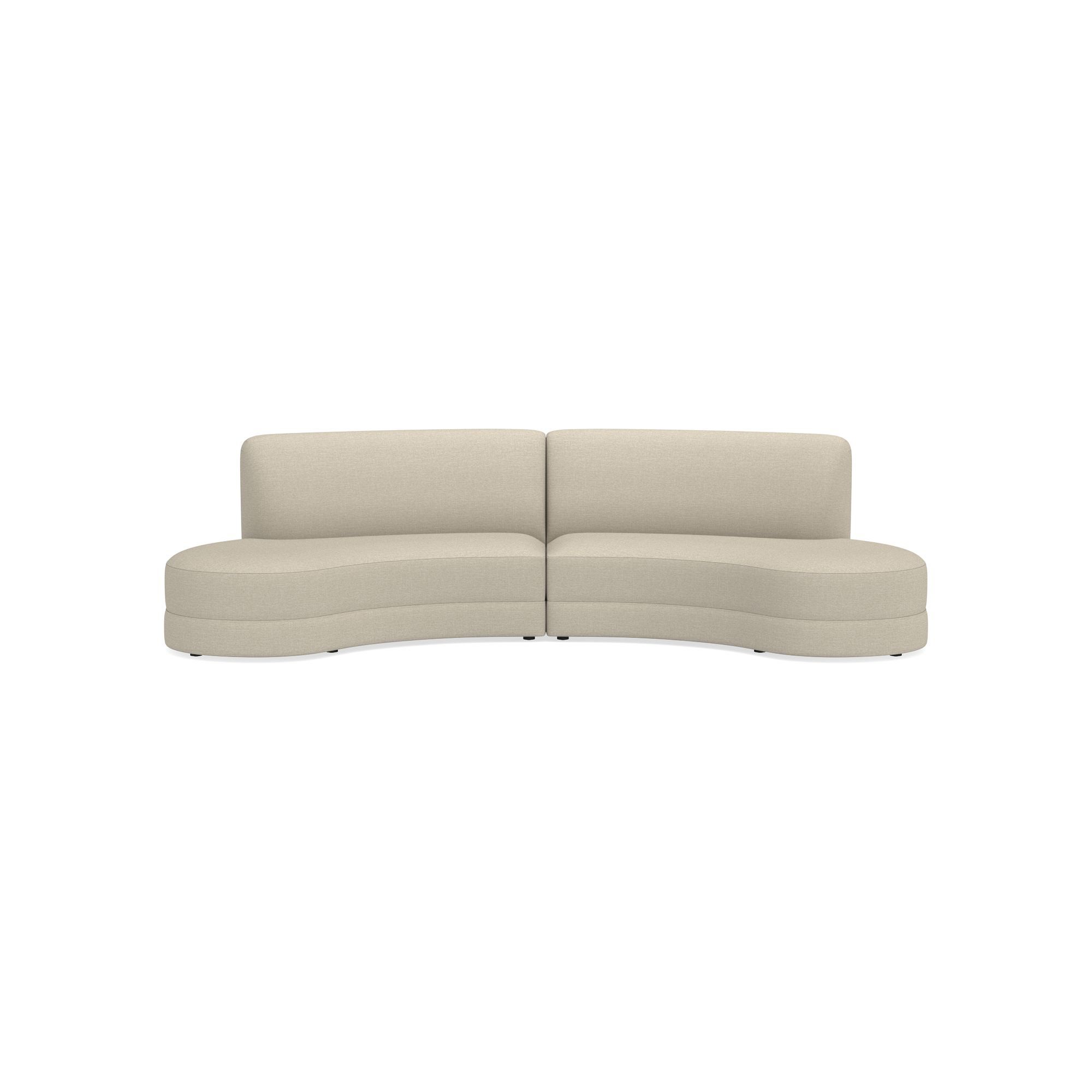 Capri 2-Piece Bumper Armless Sectional (132)