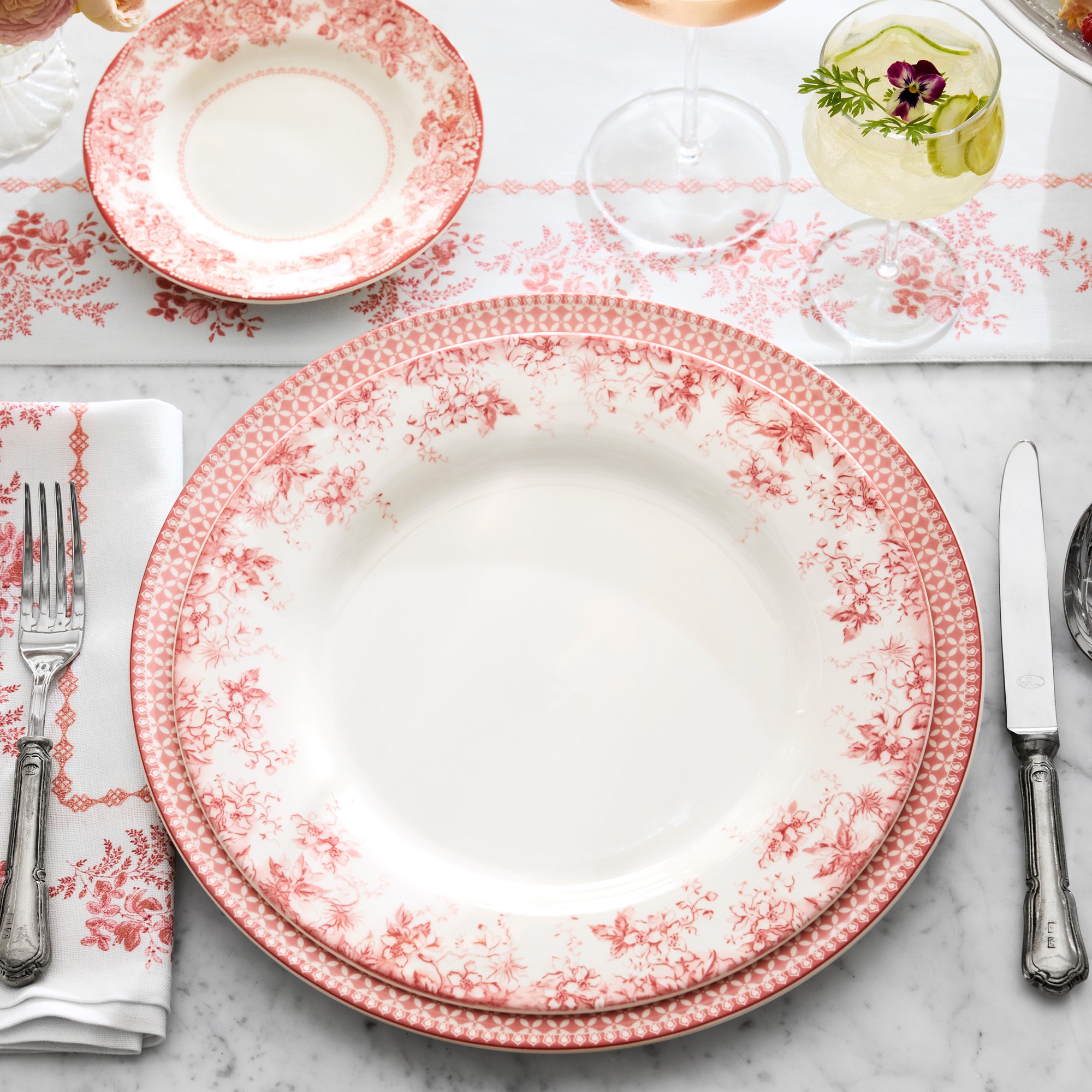 English Floral Dinner Plates