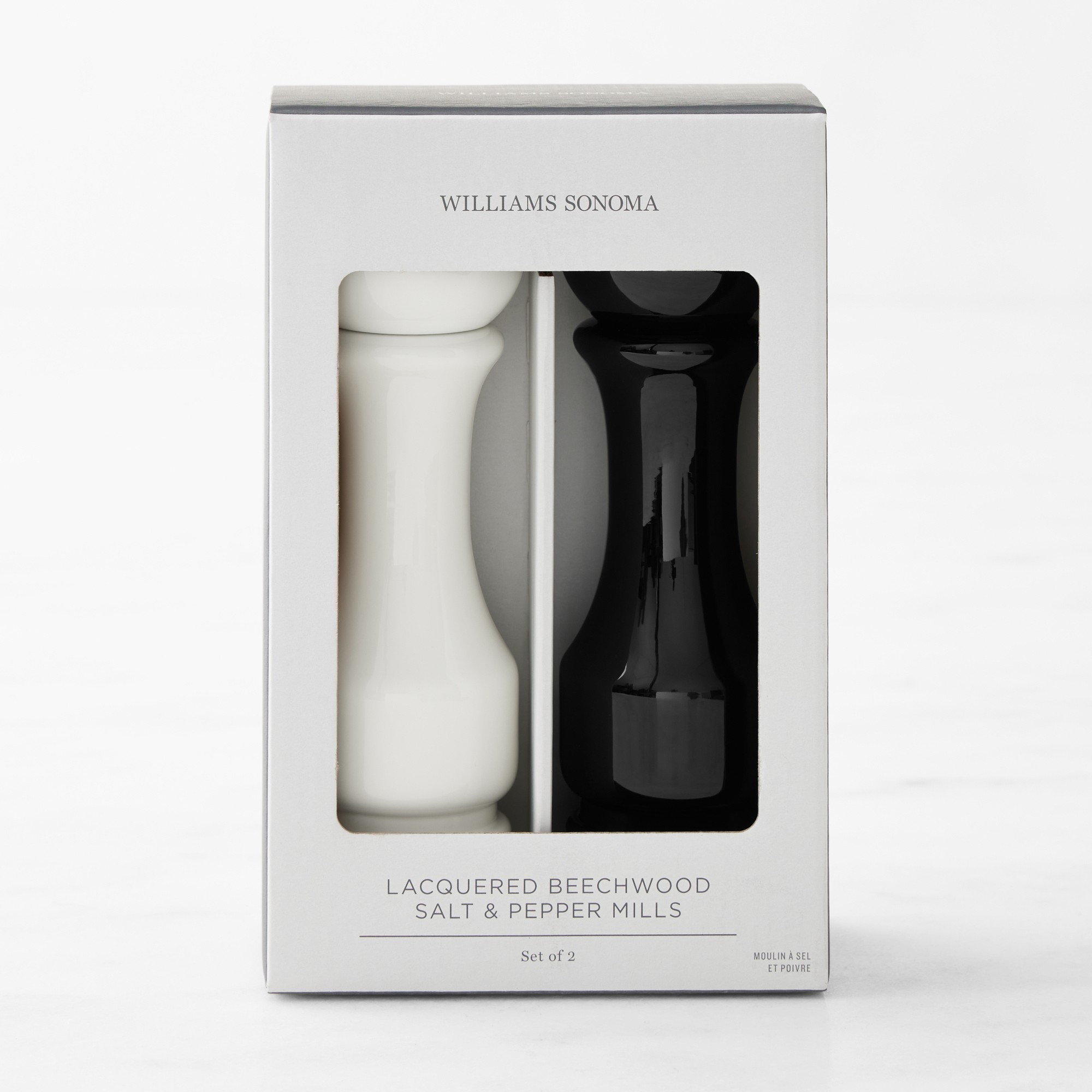 Williams Sonoma Salt & Pepper Mill Set, Black & White