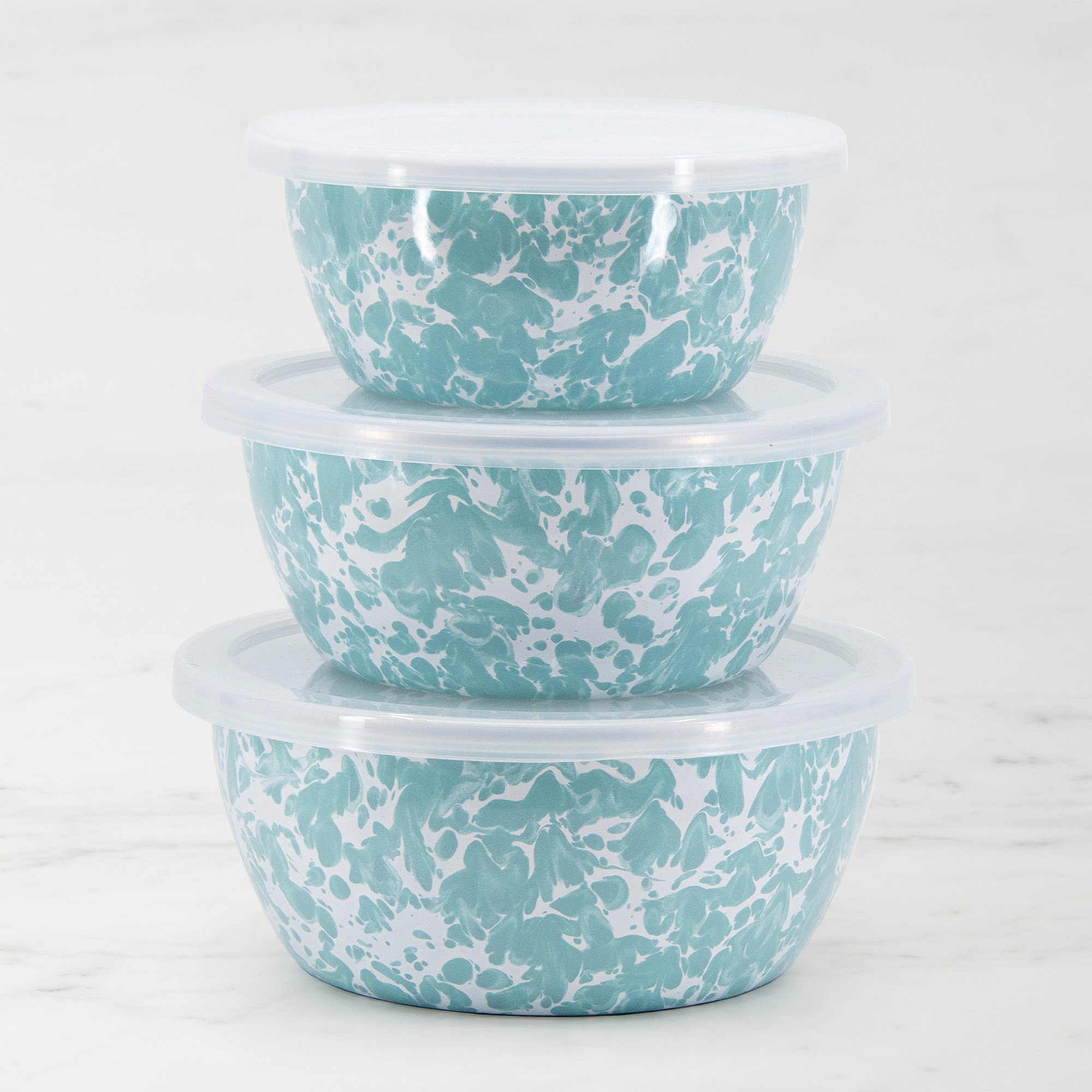 Golden Rabbit Enamel Nesting Bowls, Set of 3