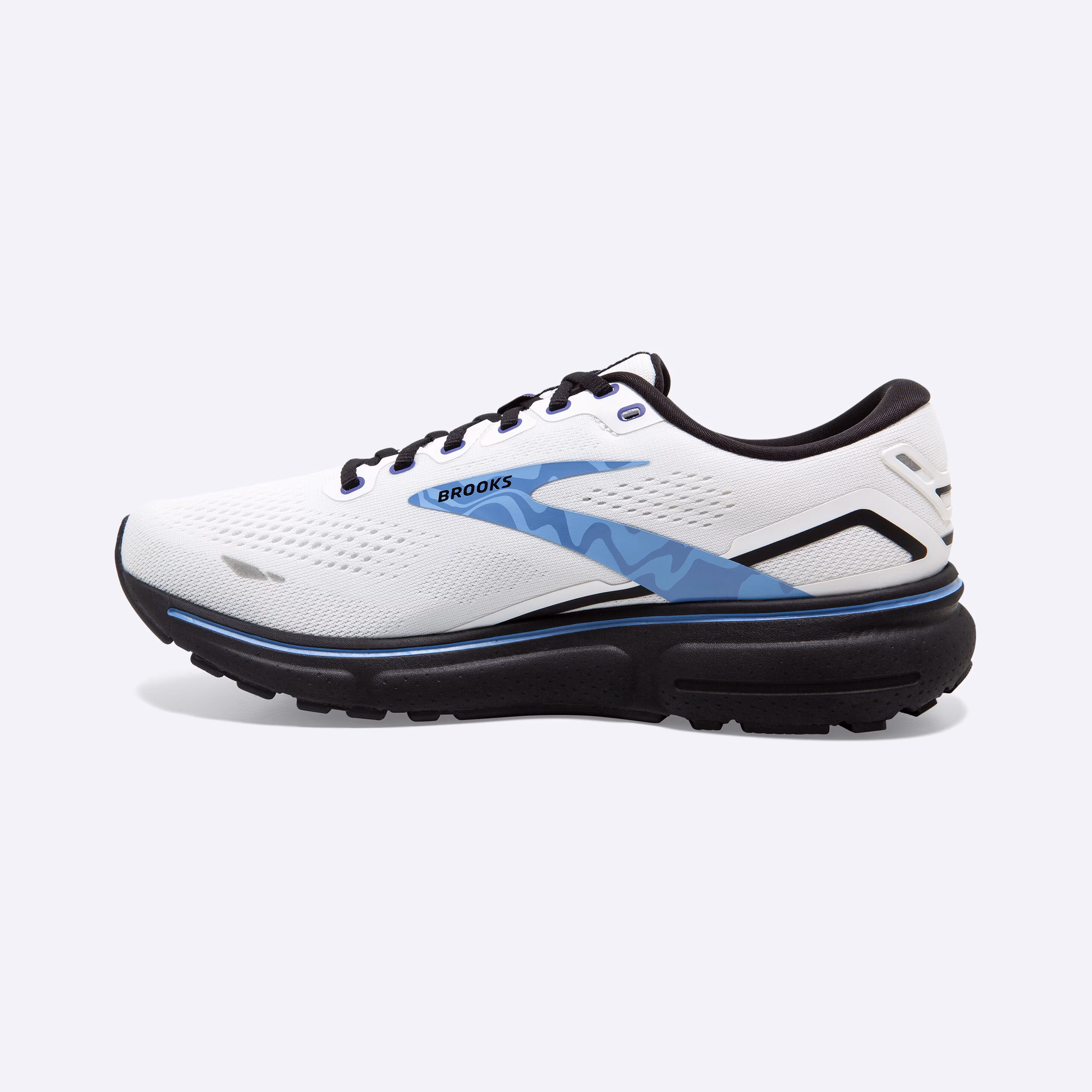 Men's Brooks, Ghost 15 Neutral Running Shoe -- White/Black/Vista