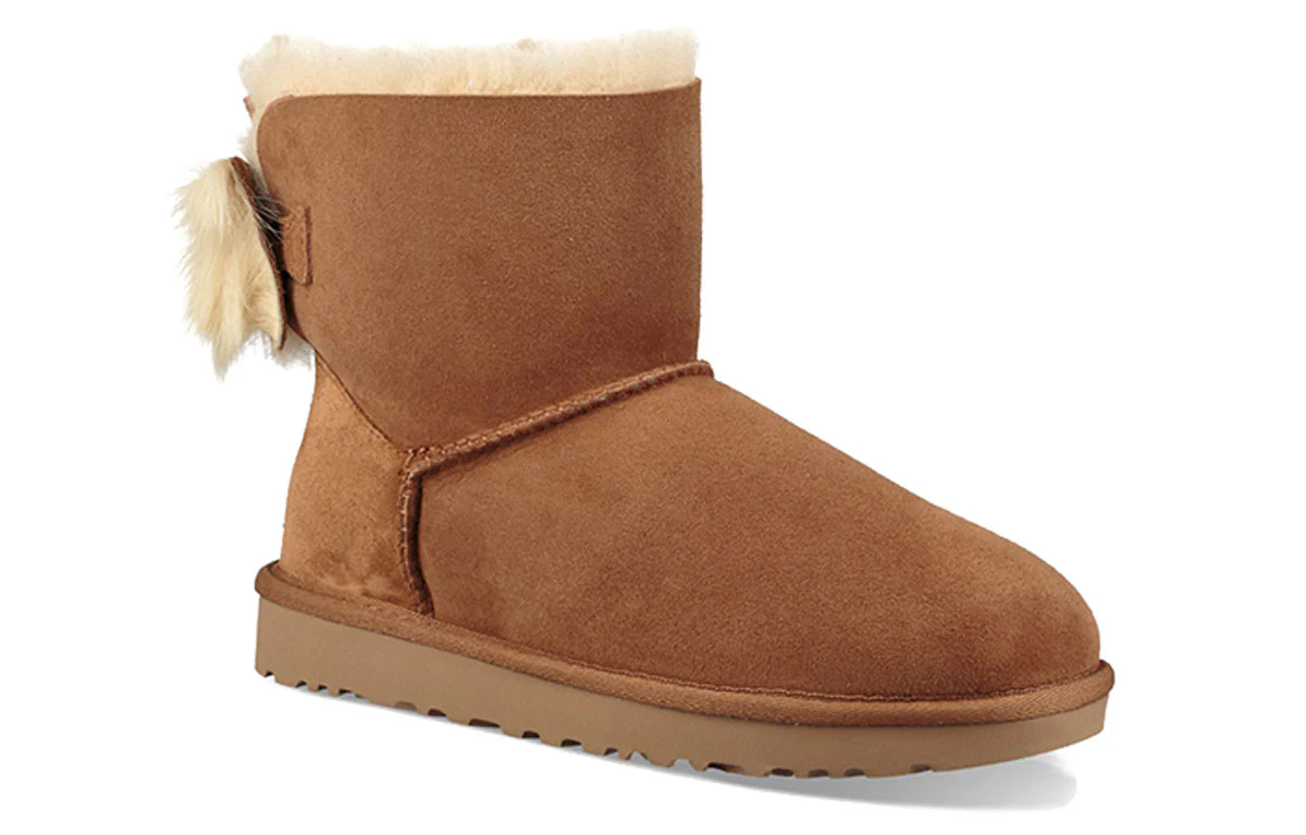 (WMNS) UGG Fluff Bow Mini Fleece Lined Brown 1094967-CHE