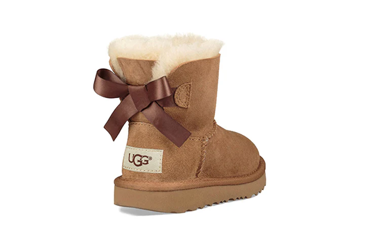 (PS) UGG Mini Bailey Bow II Fleece Lined Brown 1017397T-CHE