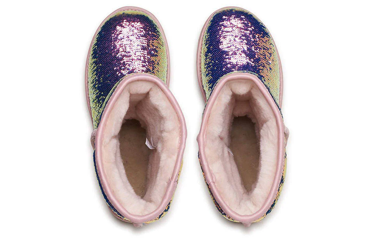 (WMNS) UGG Classic Short Cosmos Sequin Rose Gold 1103796-QRT