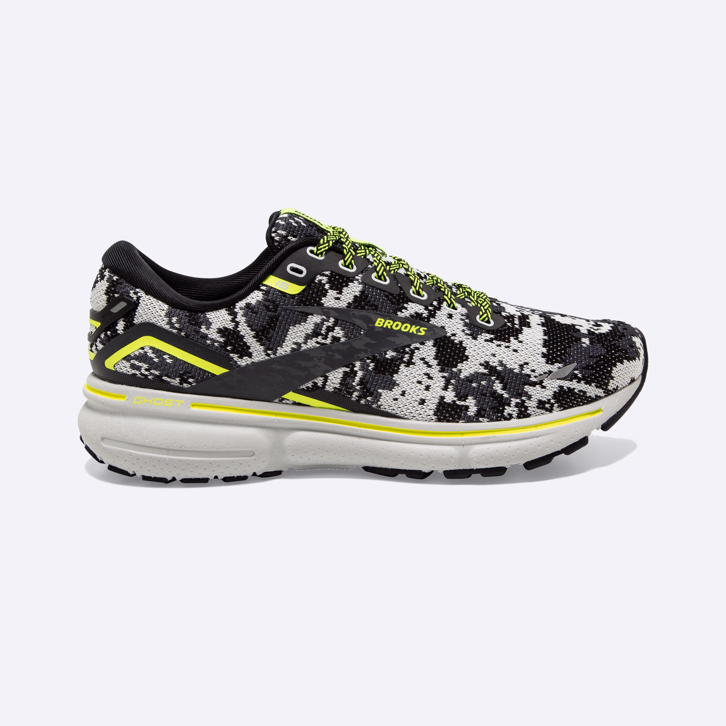 Women's Brooks, Ghost 15 Neutral Running Shoe -- Black/Ebony/Nightlife