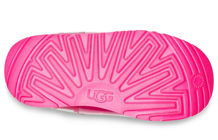 UGG Classic Clear Mini II Large LOGO Fleece Lined Big Boys Pink Red 1112386K-RCR