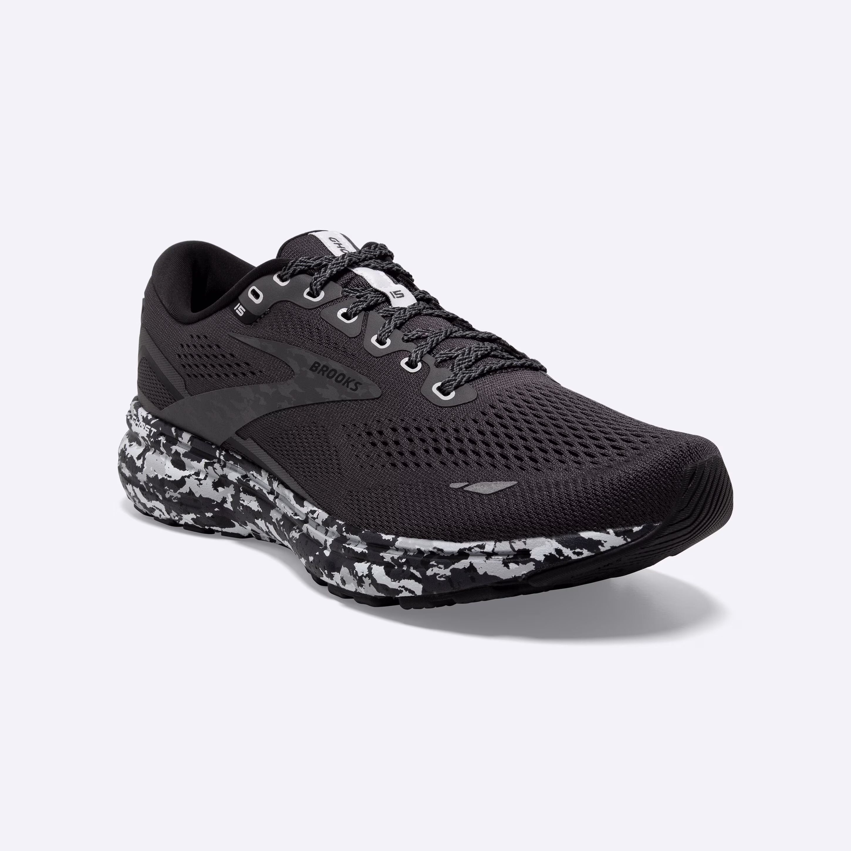 Men's Brooks, Ghost 15 Neutral Running Shoe -- Ebony/Black/Oyster