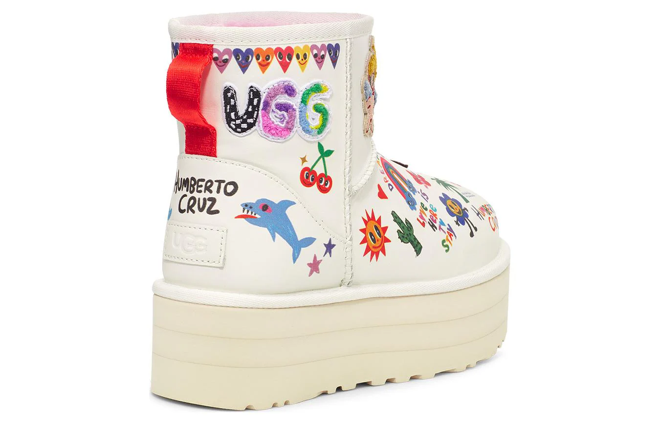 (WMNS) UGG Classic Mini Boot 'Humberto Cruz Pop Sketch' 1153065-WHT
