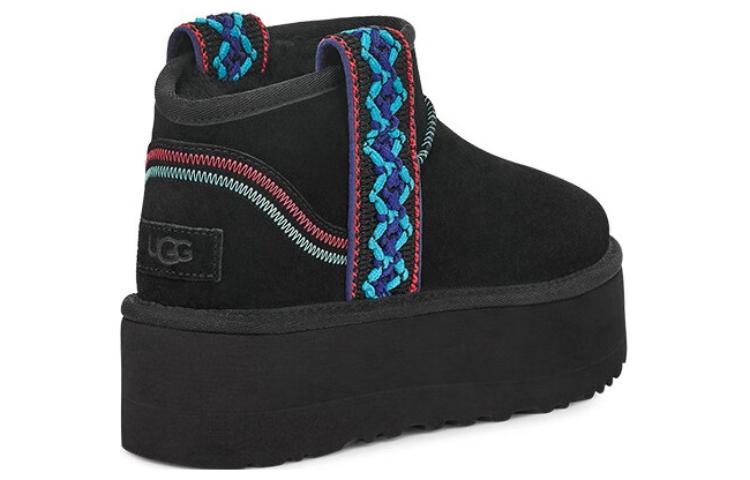 (WMNS) UGG Classic Ultra Mini Braid Plat 'Black' 1138491-BLK