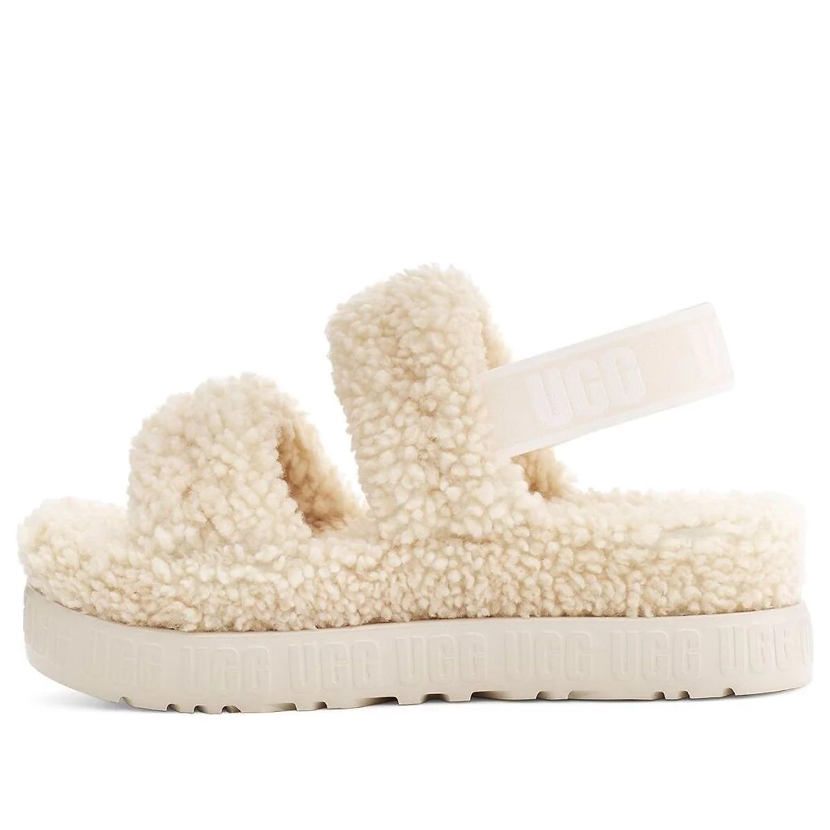 (WMNS) UGG Oh Fluffita Outdoor Open Toe Flat Heel Sports Sandals 1120876-NAT