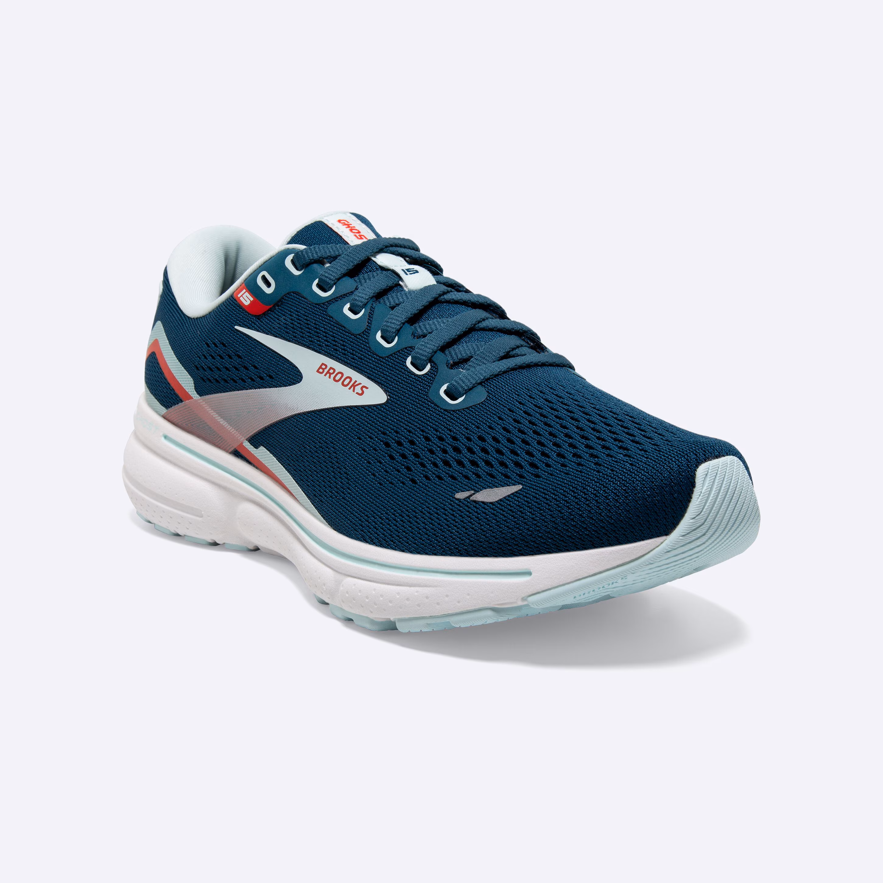 Women's Brooks, Ghost 15 Neutral Running Shoe -- Legion Blue/Blue/Bittersweet