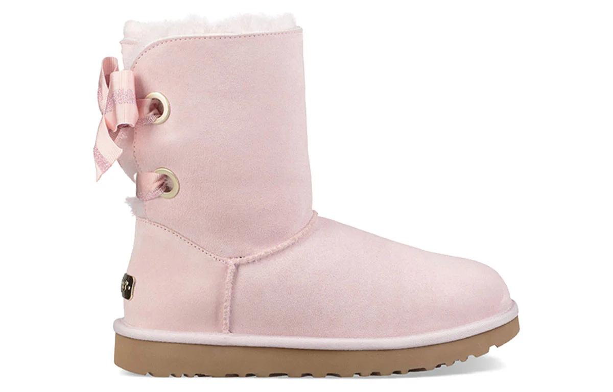 (WMNS) UGG Customizable Bailey Bow short Fleece Lined Pink Red 1098075-SLPN