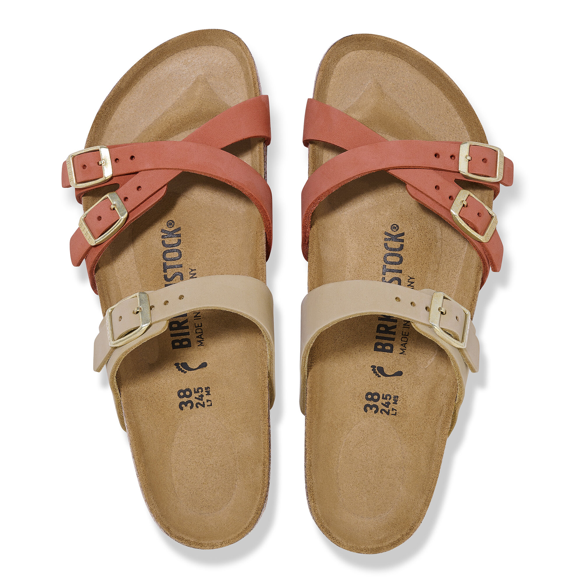 Franca Nubuck Leather - Mars Red/Sandcastle