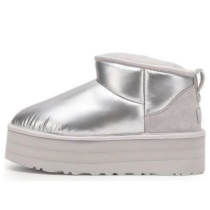 (WMNS) UGG Ultra Mini Platform High Shine 'Silver' 1144048-SLVR