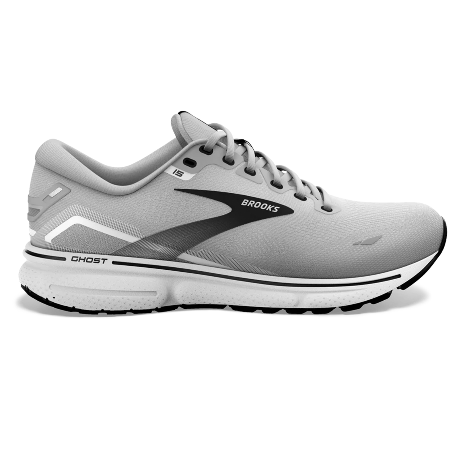 Brooks Ghost 15 Running Shoe-Grey/Black