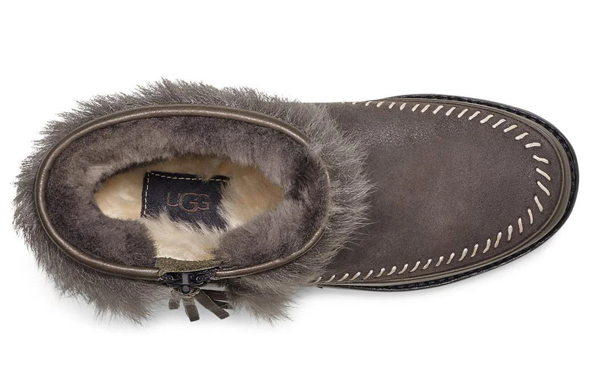 (WMNS) UGG Fluff Punk Boot Fleece Lined 1102950-BLKO