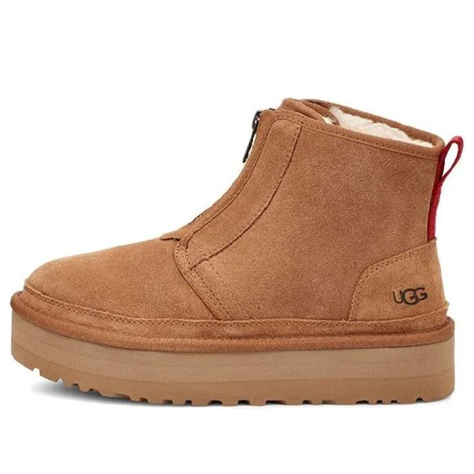 (WMNS) UGG Neumel Platform Zip 'Chestnut' 1122677-CHE