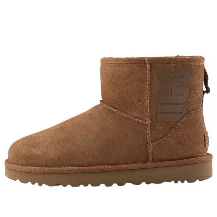 (WMNS) UGG Classic Mini UGG Rubber Logo 'Chestnut' 1108231-CHE