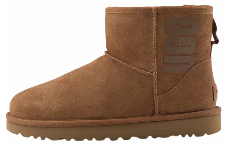 (WMNS) UGG Classic Mini UGG Rubber Logo 'Chestnut' 1108231-CHE