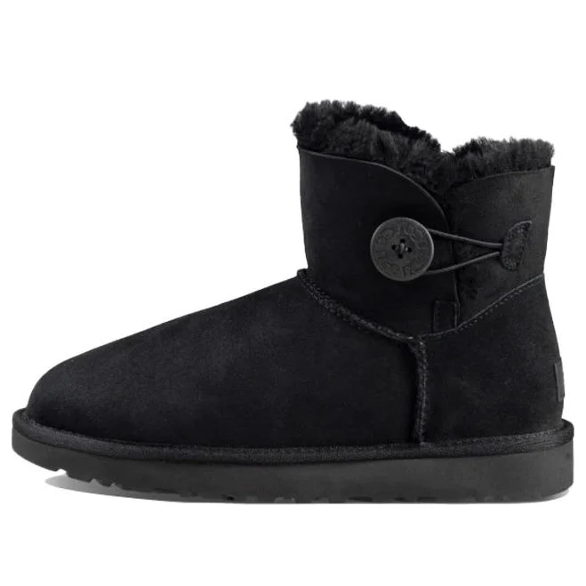 (WMNS) UGG Mini Bailey Button II Boot Fleece Lined Black 1016422-BLK