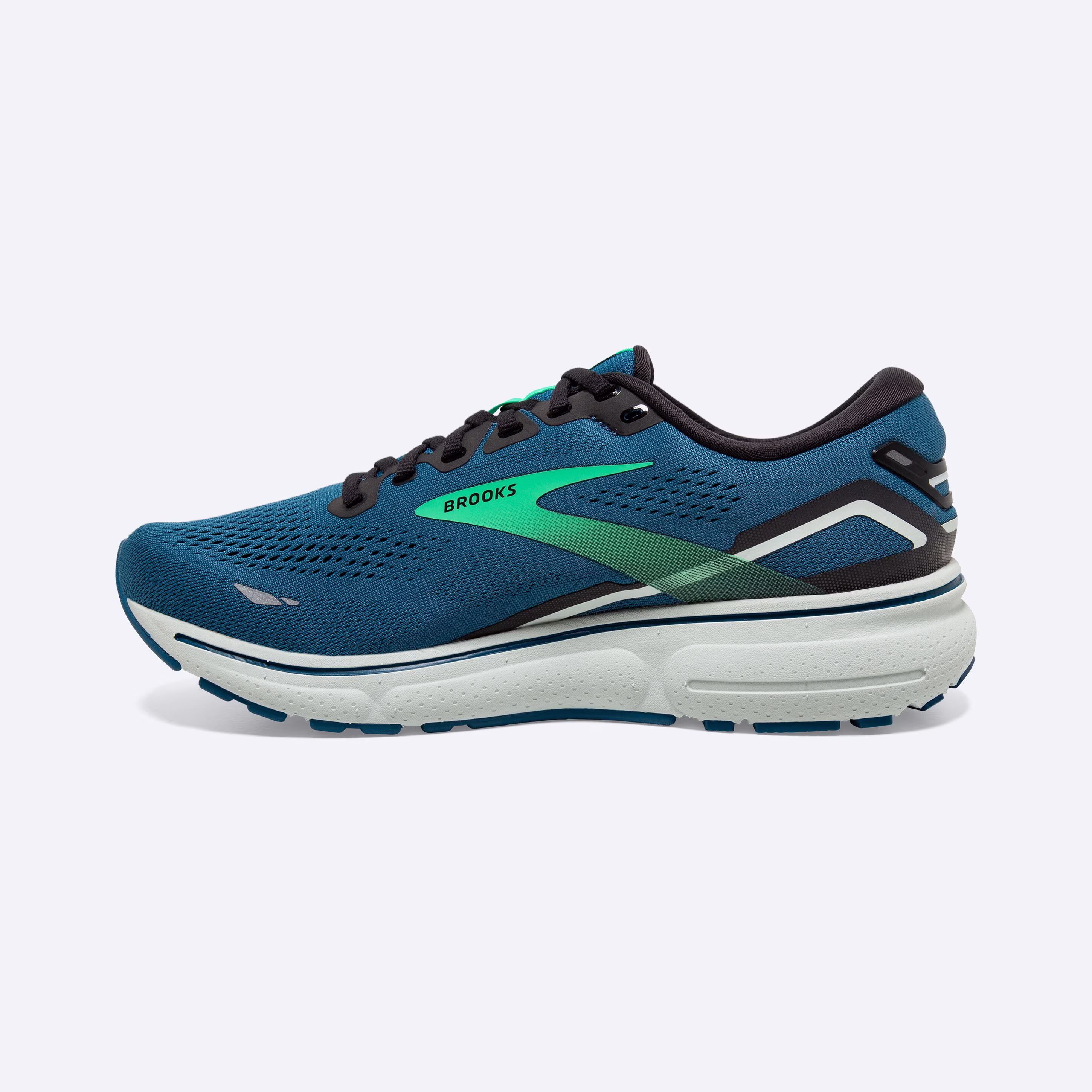 Men's Brooks, Ghost 15 Neutral Running Shoe -- Moroccan Blue/Black/Spring Bud