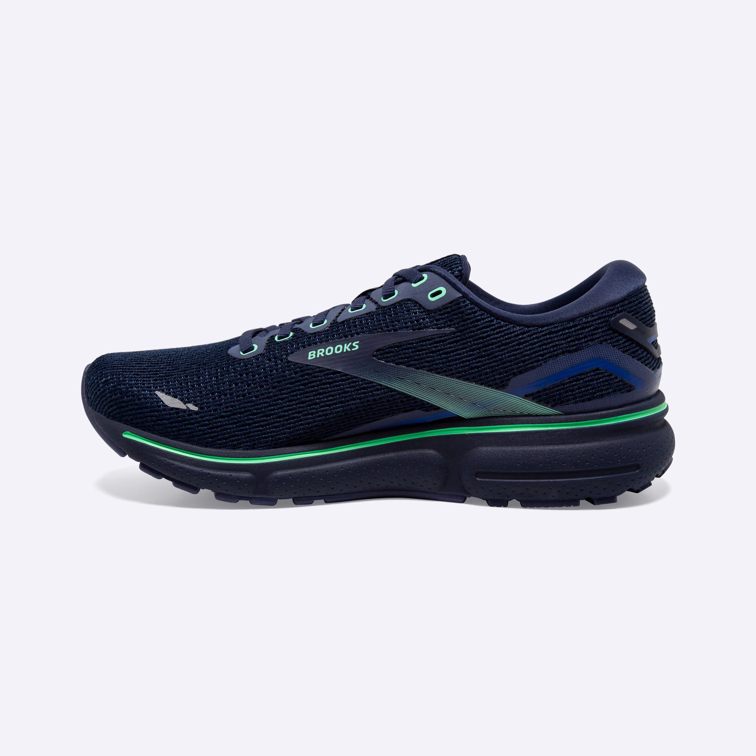 Men's Brooks, Ghost 15 Neutral Running Shoe -- Crown Blue/Black/Green