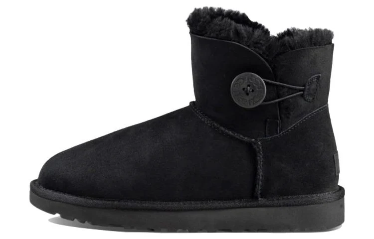 (WMNS) UGG Mini Bailey Button II Boot Fleece Lined Black 1016422-BLK