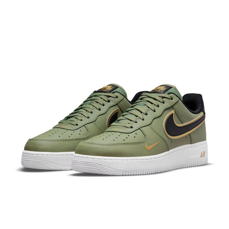 NIKE Air Force 1 Low 07 Double Swoosh Olive Green
