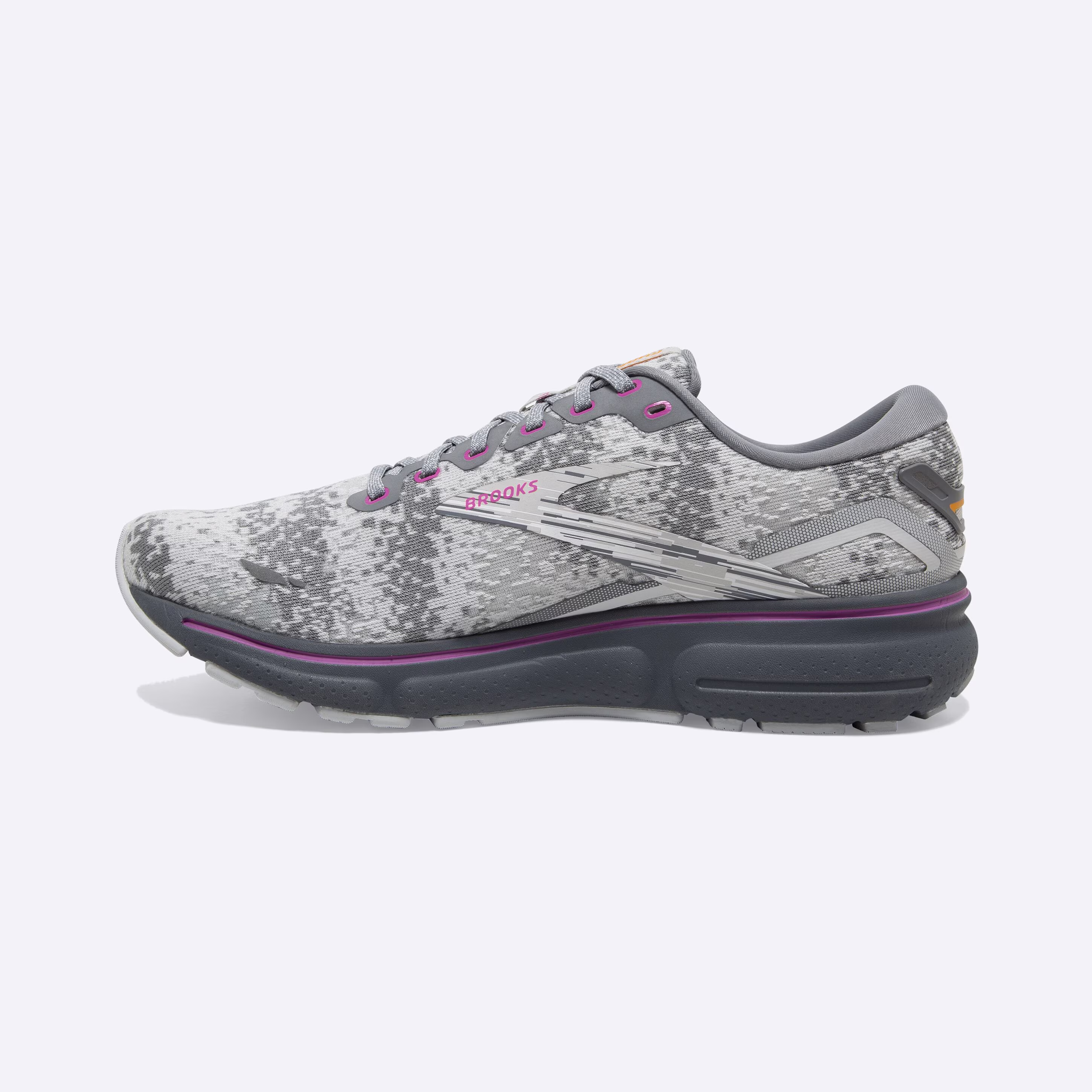 Men's Brooks, Ghost 15 Neutral Running Shoe -- White/Oyster/Oriole