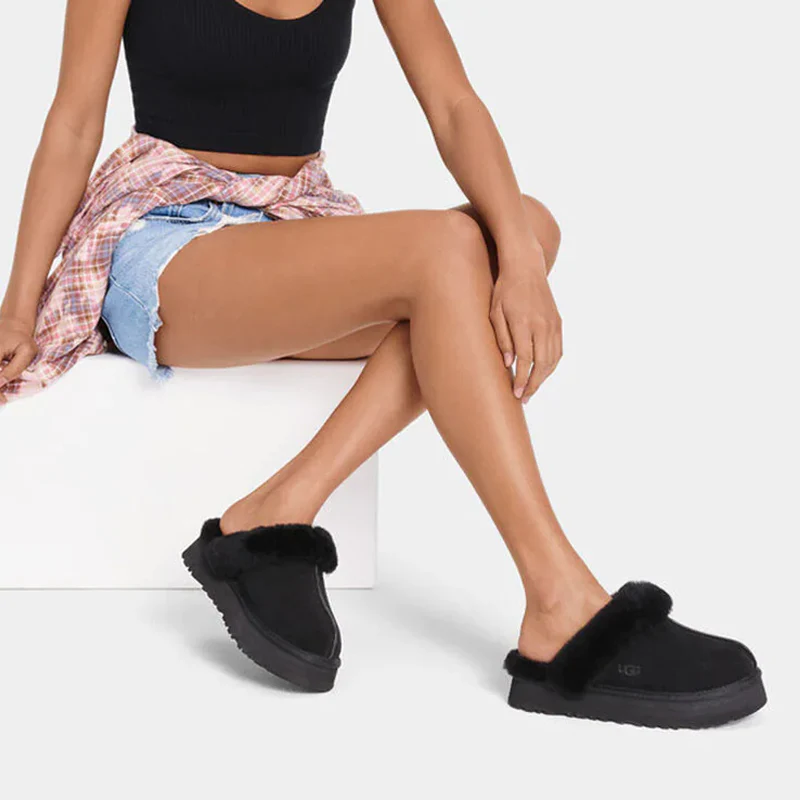 (WMNS) UGG Disquette Slipper 'Black' 1122550-BLK