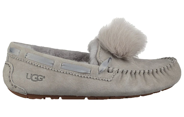 (WMNS) UGG Dakota Pom Pom Slip on Grey 1019015-SEL