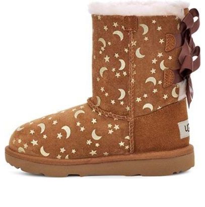 (PS) UGG Bailey Bow Sun & Moon Fleece Lined Brown 1119170T-CHE