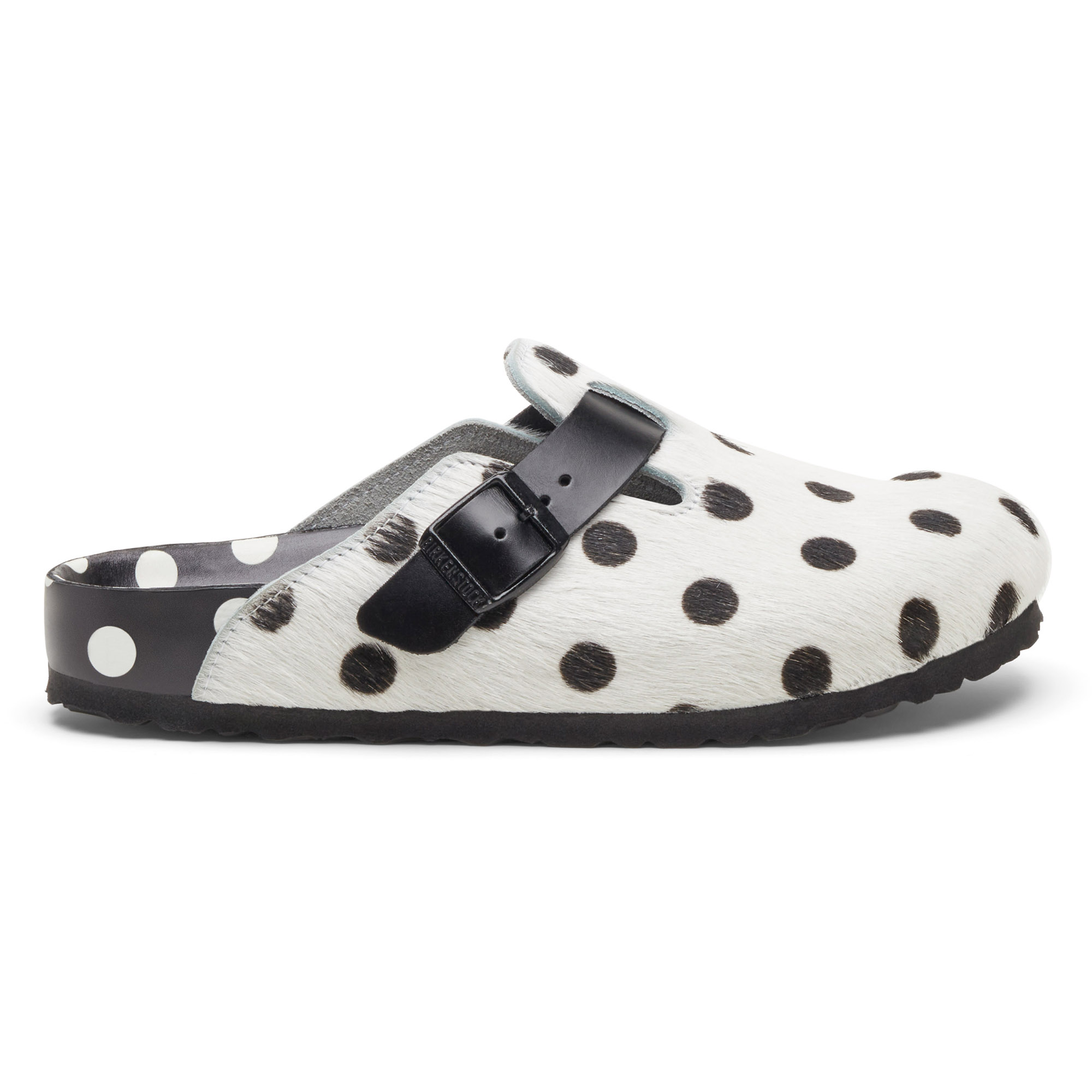 Manolo Blahnik Boston Fur - Polka Dots White Black4-4.5