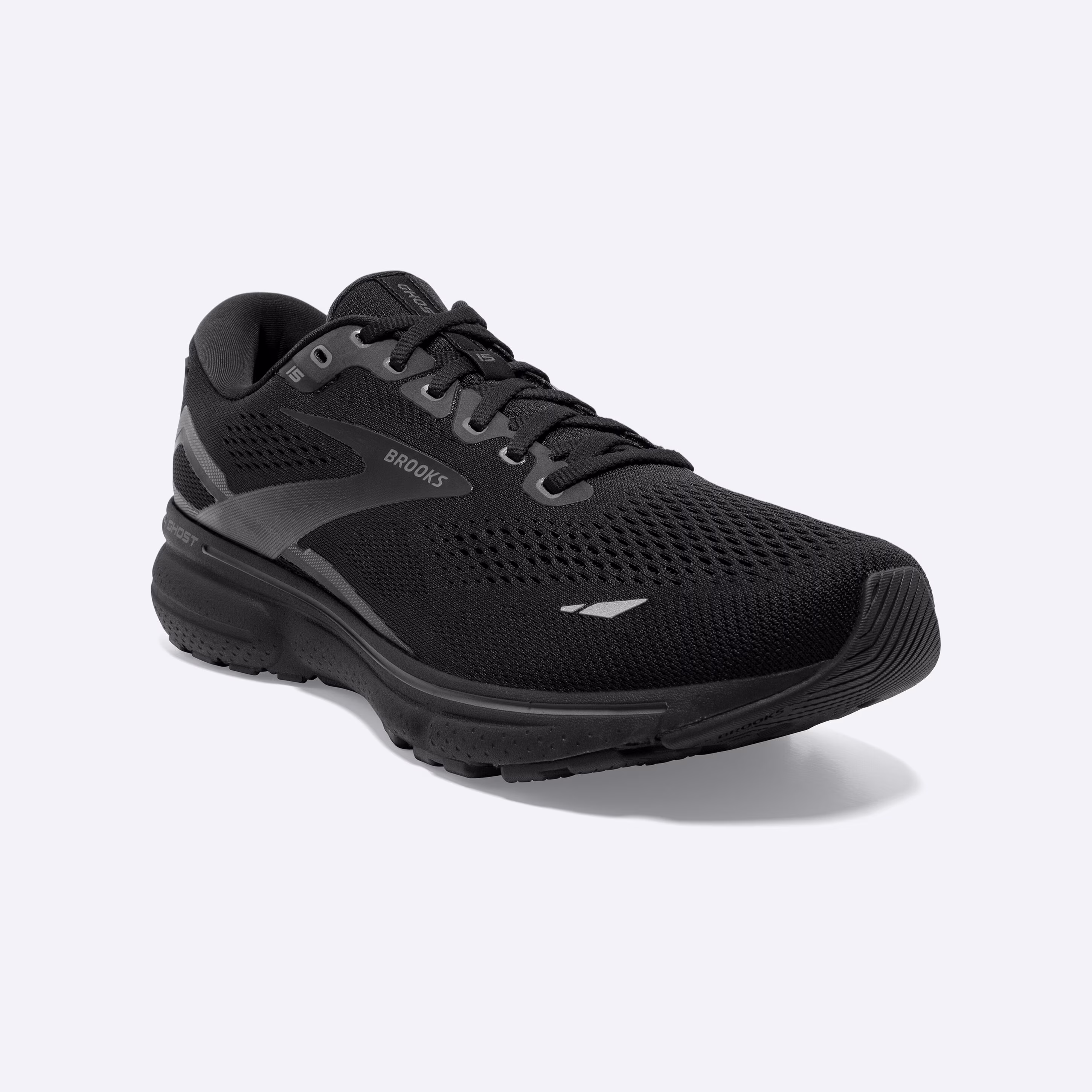 Women's Brooks, Ghost 15 Neutral Running Shoe -- Black/Black/Ebony