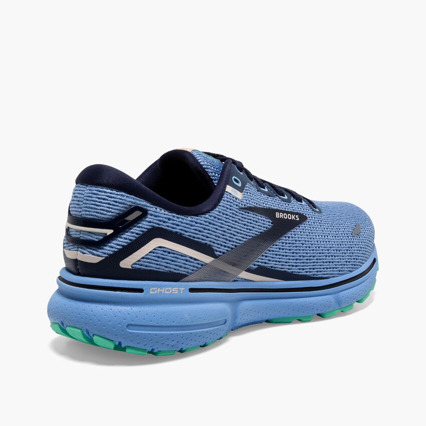 Women's Brooks, Ghost 15 Running Shoe - Blue/Peacoat/Linen