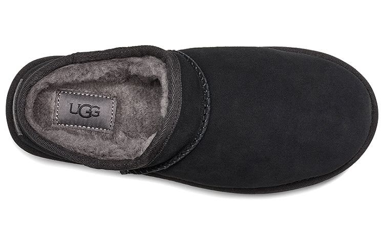 (WMNS) UGG Classic Slippers Fleece Lined Black 1108193-BLK