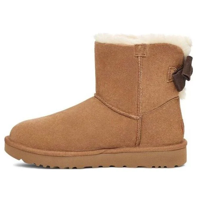 (WMNS) UGG Mini Bailey Suede Bow for 'Chestnut' 1153514-CHE