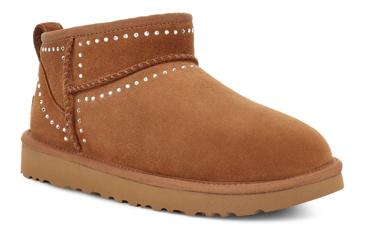 (WMNS) UGG Classic Ultra Mini Bling 'Chestnut' 1119871-CHE